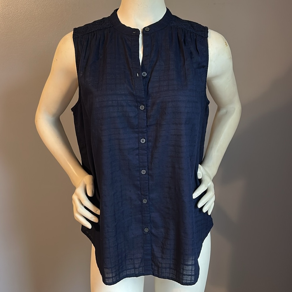 NWT Gap Navy Button Down Blouse